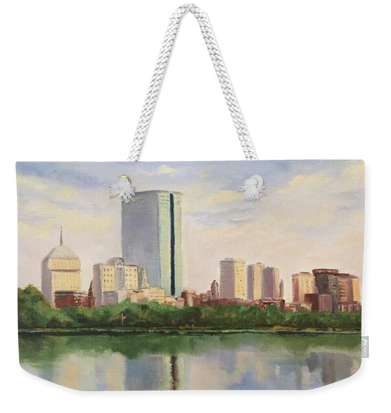 Boston Weekender Tote Bag featuring the painting Boston by Judy Rixom