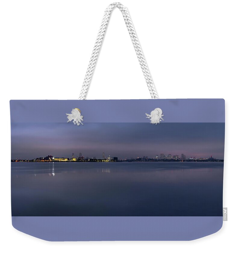 Panorama Photo Weekender Tote Bag featuring the photograph Boston NightLine by William Bretton