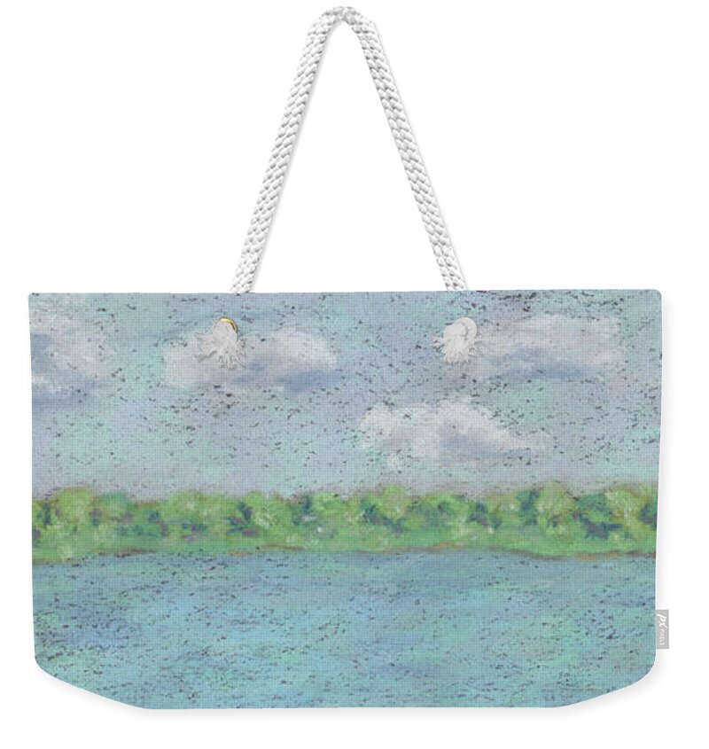 Boston Weekender Tote Bag featuring the pastel Boston Without Buildings by Anne Katzeff