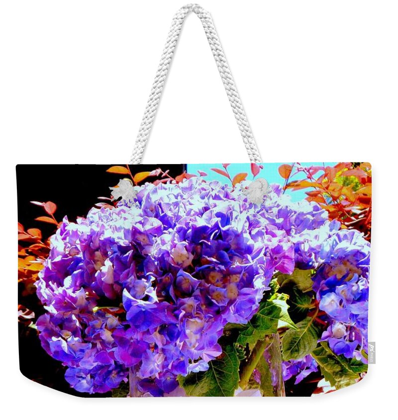 Bougainvillia Weekender Tote Bag featuring the photograph Bougainvillia Birthday Bouquet by VIVA Anderson