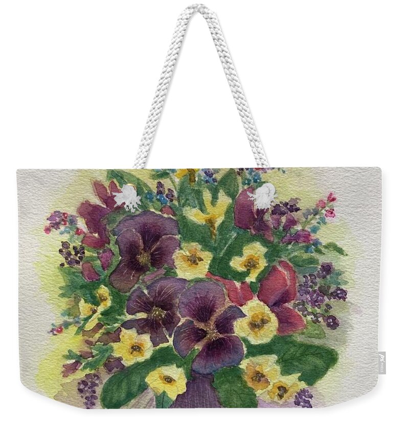 Flowers Weekender Tote Bag featuring the painting Bouquet of Joy by Sue Carmony