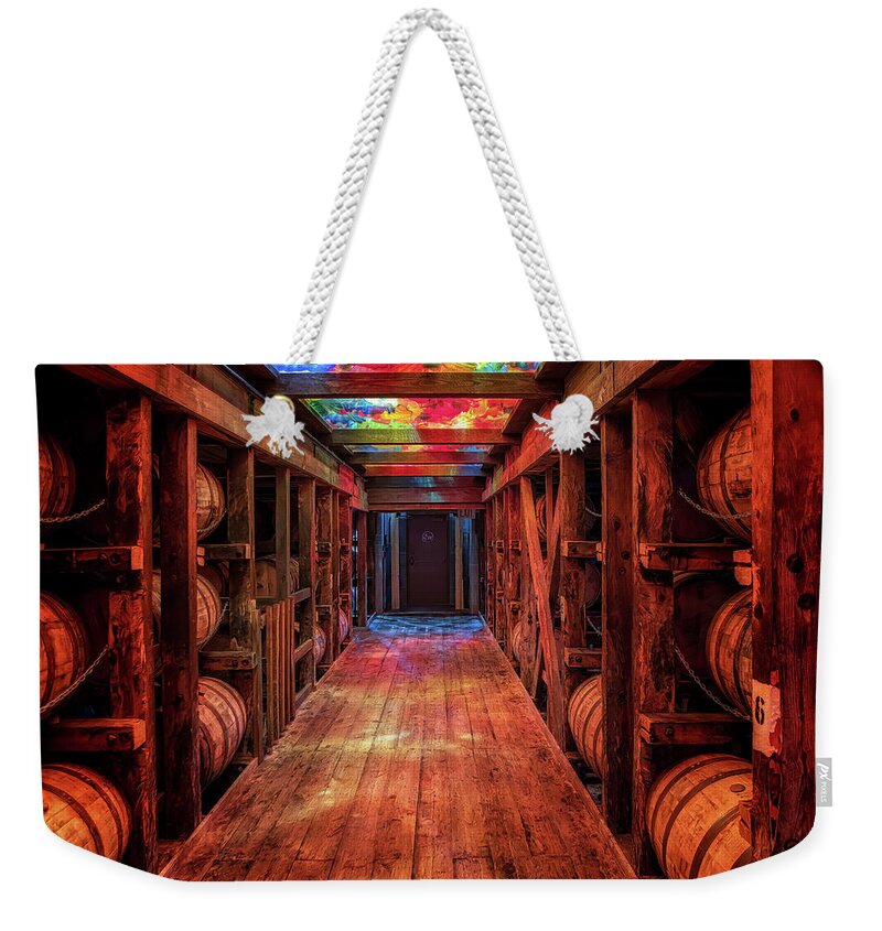 Bourbon Weekender Tote Bag featuring the photograph Bourbon Under Glass by Susan Rissi Tregoning