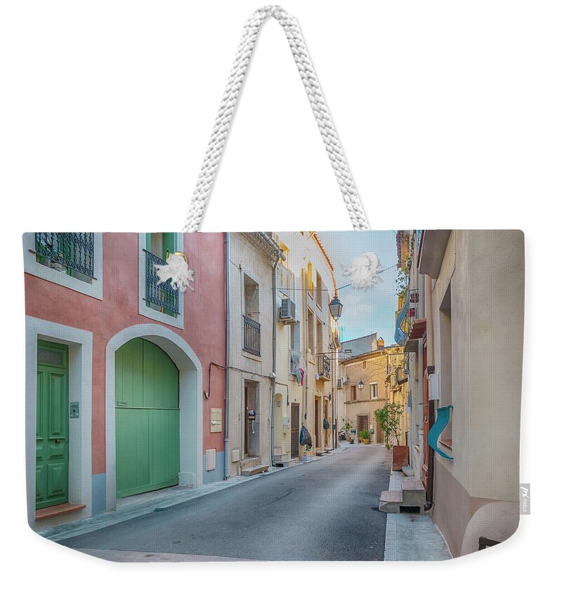 Bouzique Weekender Tote Bag featuring the photograph Bouzigues Street Scene by Jessica Levant