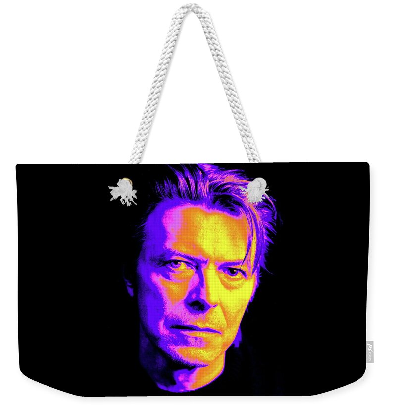David Bowie Weekender Tote Bag featuring the digital art Bowie by Larry Beat