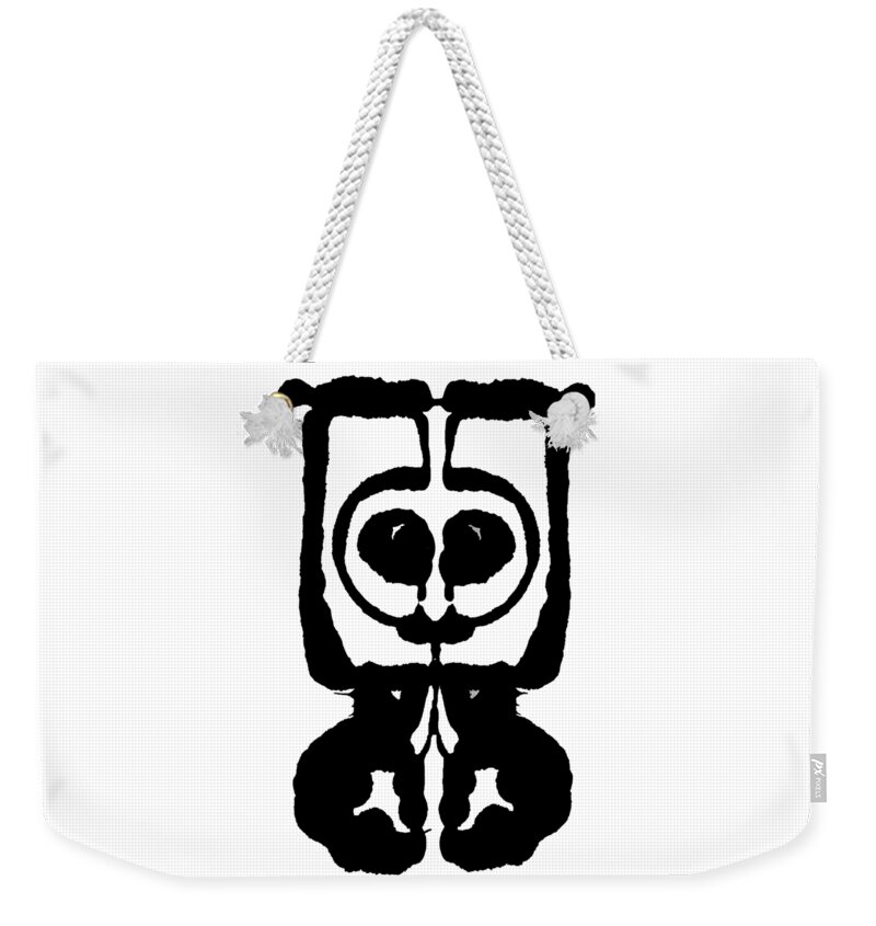 Bold Weekender Tote Bag featuring the painting Box Head Being by Stephenie Zagorski