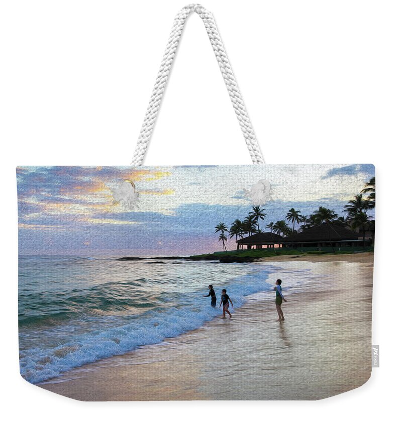  Weekender Tote Bag featuring the photograph Boys at Play Painting by Robert Carter