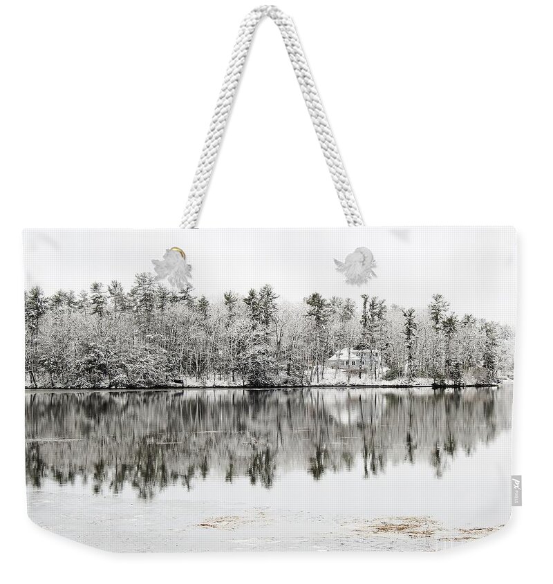 Photo Weekender Tote Bag featuring the photograph Brackish Water Reflections by Eunice Miller
