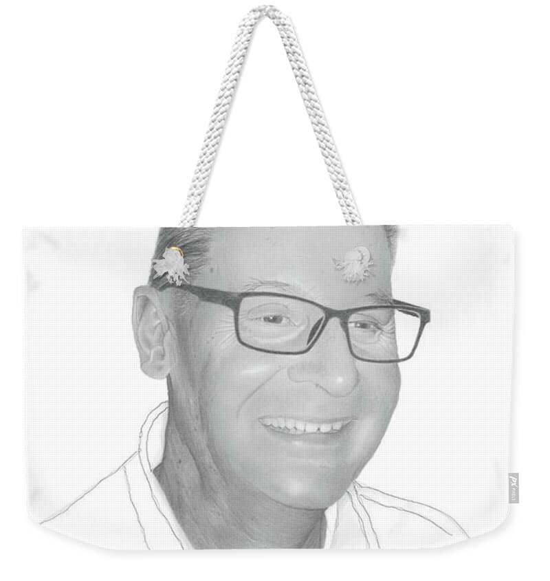 Portrait Weekender Tote Bag featuring the drawing Brad by Conrad Mieschke