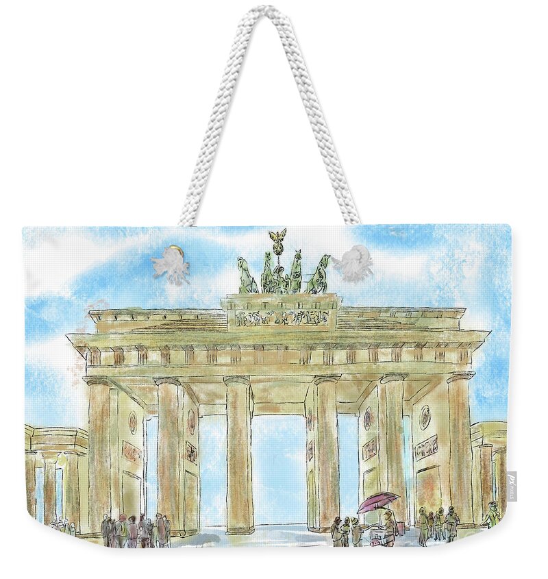 Germany Weekender Tote Bag featuring the painting Brandenburg Gate, Berlin, Germany by Horst Rosenberger