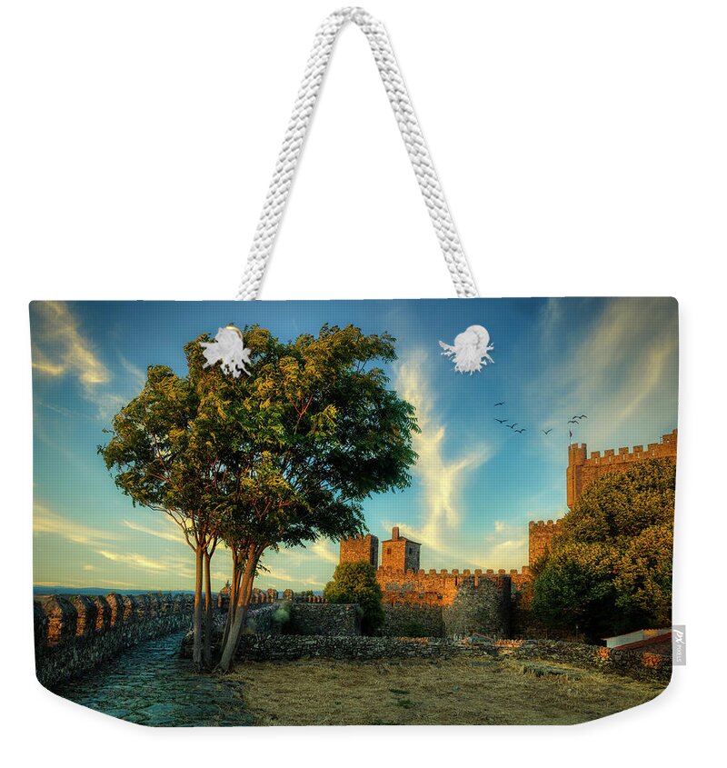 Portugal Weekender Tote Bag featuring the photograph Brarganza Castle by Micah Offman