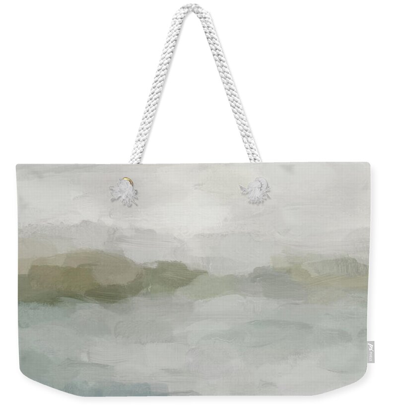 Light Teal Weekender Tote Bag featuring the painting Break in the Weather III by Rachel Elise