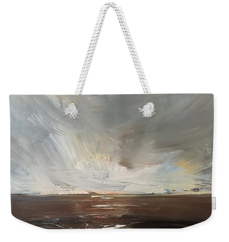 Landscape Weekender Tote Bag featuring the painting Breaking Through by Sheila Romard