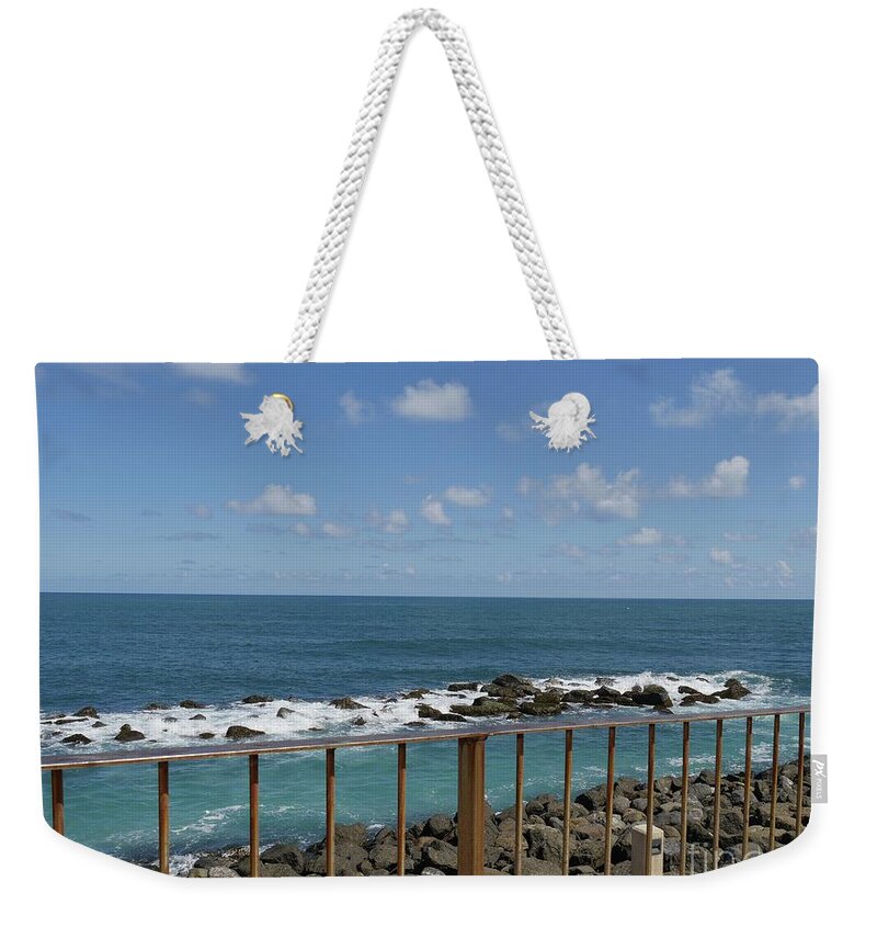 Sea Weekender Tote Bag featuring the photograph Breakwater by On da Raks