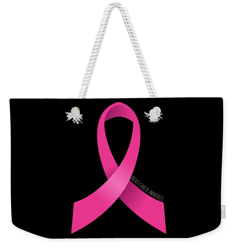 Funny Weekender Tote Bag featuring the digital art Breast Cancer Awareness by Flippin Sweet Gear