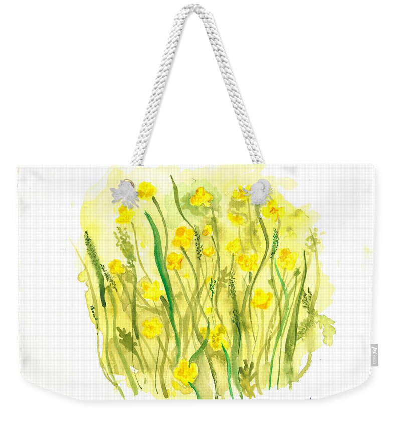 Flower Weekender Tote Bag featuring the painting Breath by Patricia Arroyo