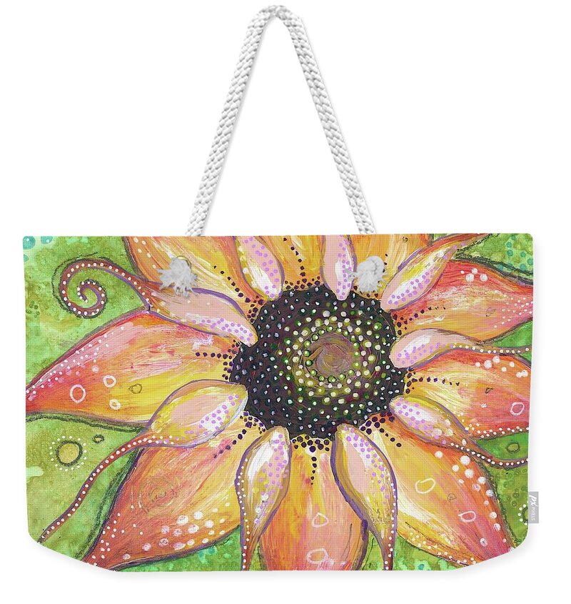 Sunflower Painting Weekender Tote Bag featuring the painting Breathe In the New You by Tanielle Childers
