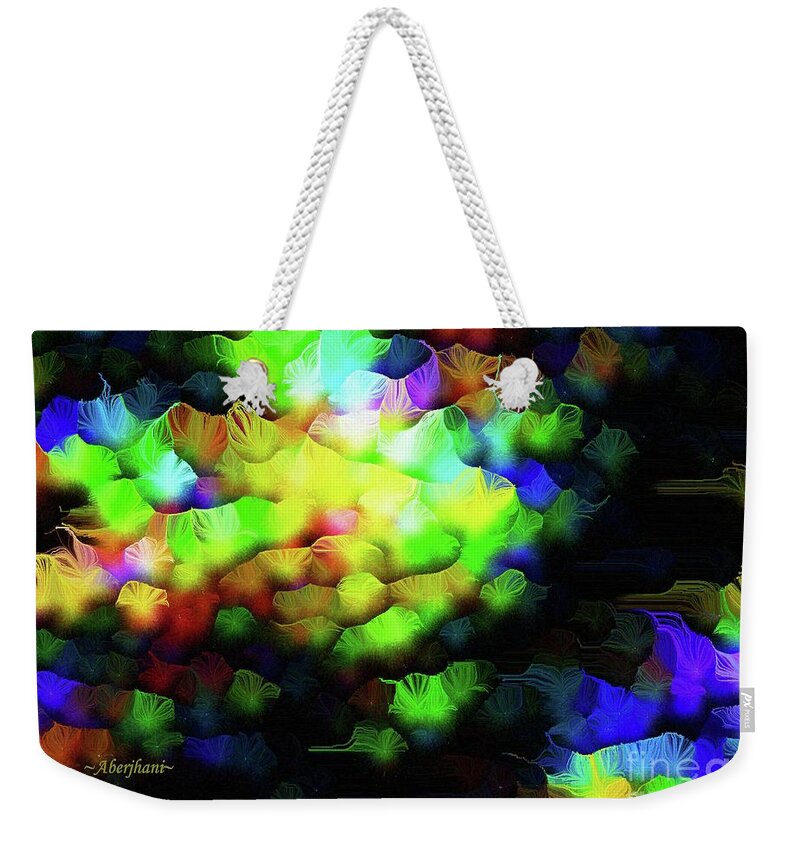 Silk-featherbrush Weekender Tote Bag featuring the painting Breathing in Love and Breathing out Light by Aberjhani