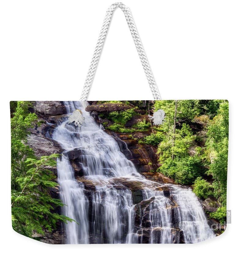 Waterfall Weekender Tote Bag featuring the photograph Breathtaking Upper Whitewater Falls by Amy Dundon