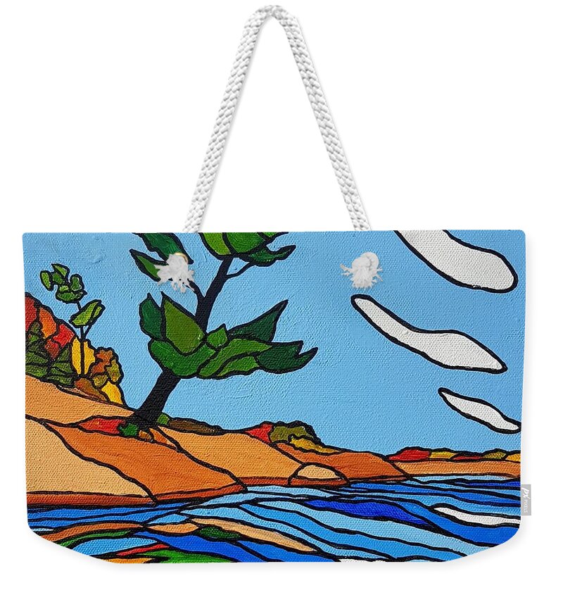 Trees Weekender Tote Bag featuring the painting Breezy by Petra Burgmann