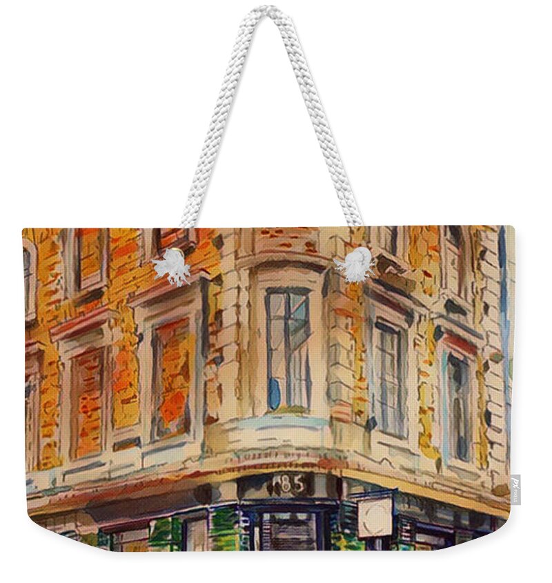 City Scene Weekender Tote Bag featuring the painting Brick by Try Cheatham