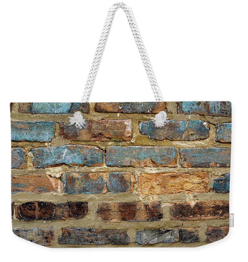 Brick Wall Weekender Tote Bag featuring the photograph Brick Wall in Ukrainian Village - Chicago, Illinois by David Morehead