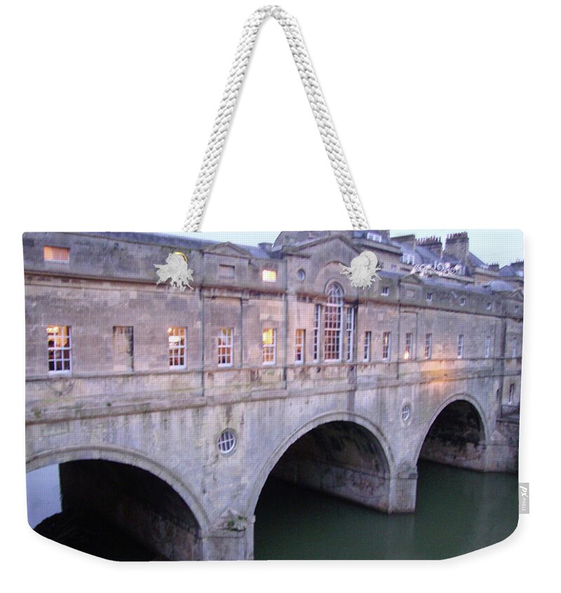 Bridge Weekender Tote Bag featuring the photograph Bridge at Bath by Roxy Rich