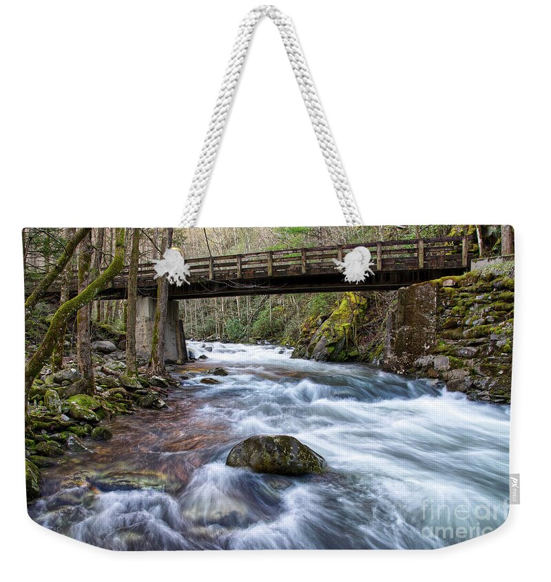 Nature Weekender Tote Bag featuring the photograph Bridge Over Middle Prong 2 by Phil Perkins