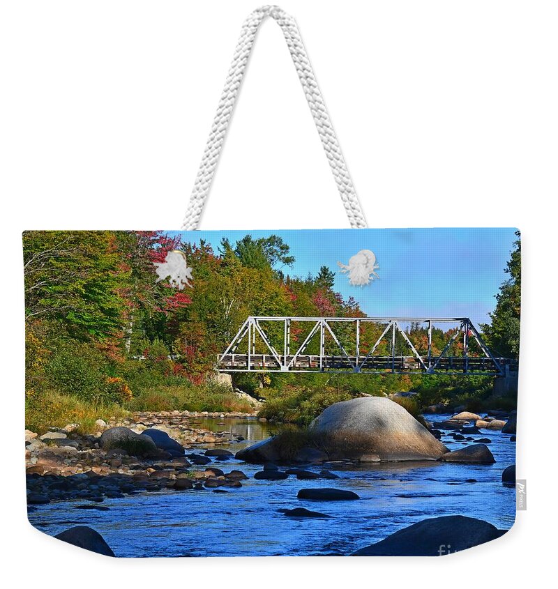 Bridge Weekender Tote Bag featuring the photograph Bridge Over the Ammonoosuc River by Steve Brown