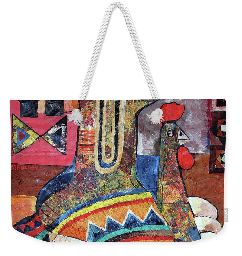  Weekender Tote Bag featuring the painting Bright Sunny Day by Speelman Mahlangu