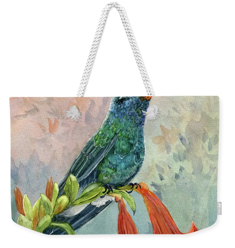Broad-billed Hummingbird Weekender Tote Bag featuring the painting Broad-billed Hummingbird by Marilyn Smith