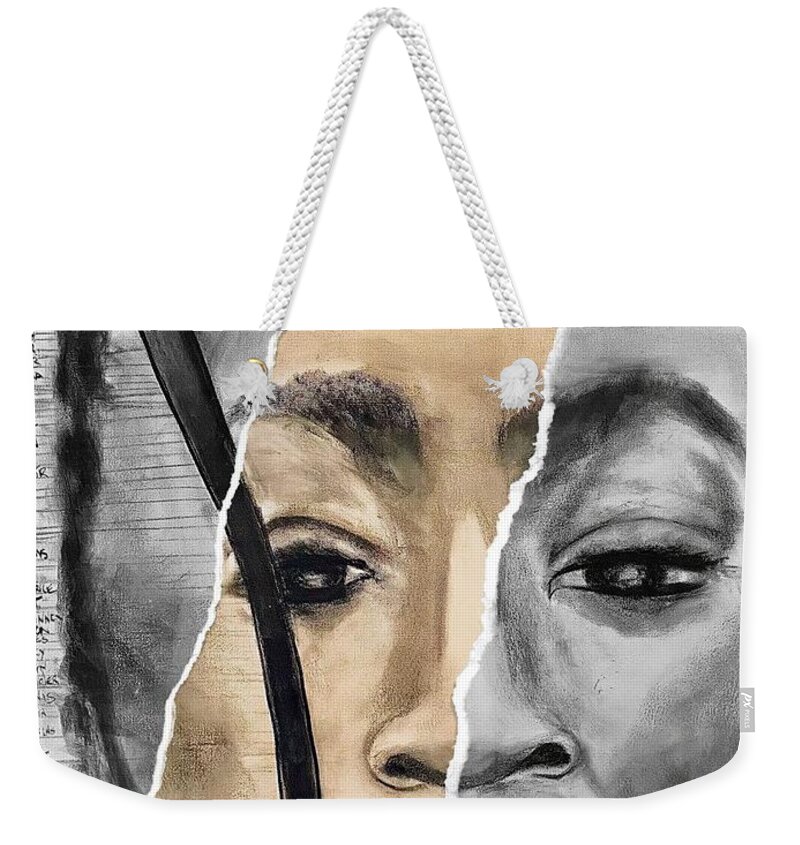  Weekender Tote Bag featuring the mixed media Broken by Angie ONeal