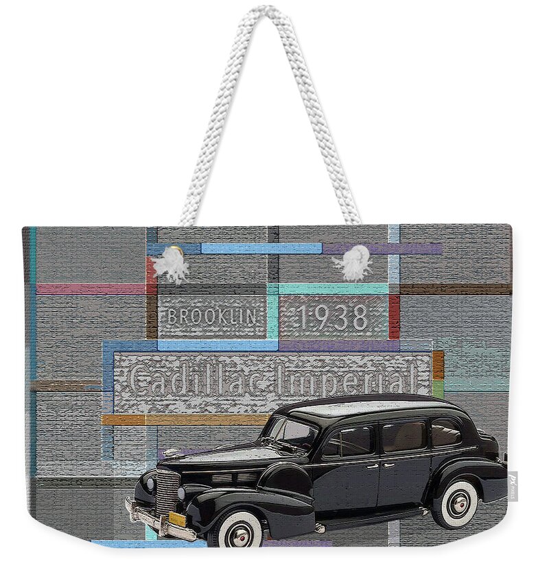 Brooklin Models Weekender Tote Bag featuring the digital art Brooklin Models / Cadillac Imperial by David Squibb