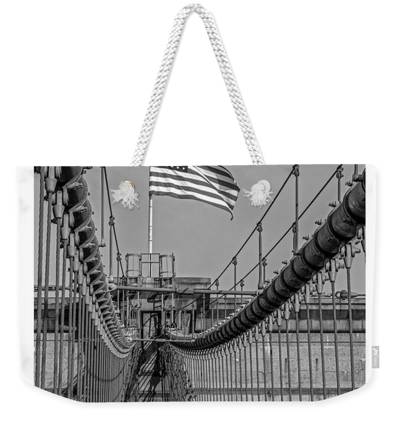 Alan Copson Weekender Tote Bag featuring the photograph Brooklyn Bridge - New York by Alan Copson