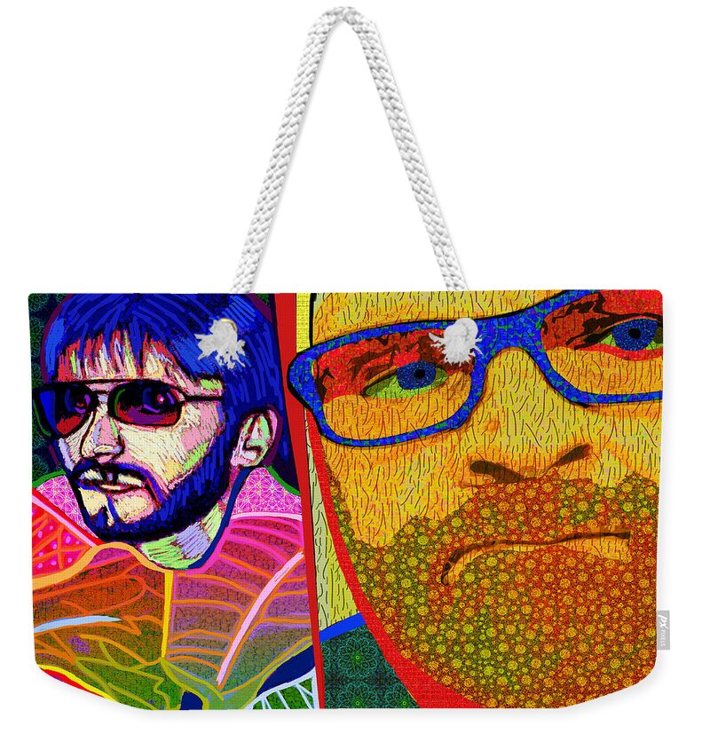 Brothers Weekender Tote Bag featuring the painting Hey Brother by Rod Whyte