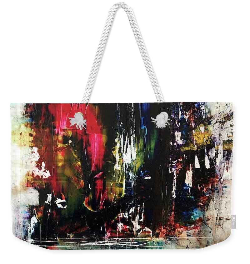 Abstract Art Weekender Tote Bag featuring the painting Brutal Husk by Rodney Frederickson