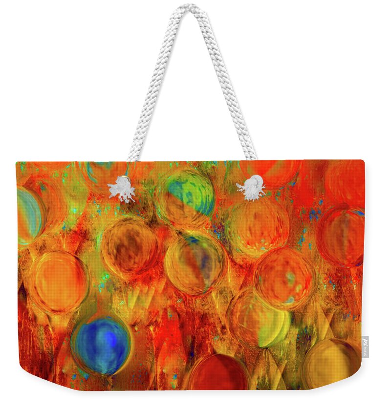 A-fine-art Weekender Tote Bag featuring the painting Bubblelicious 2 by Catalina Walker
