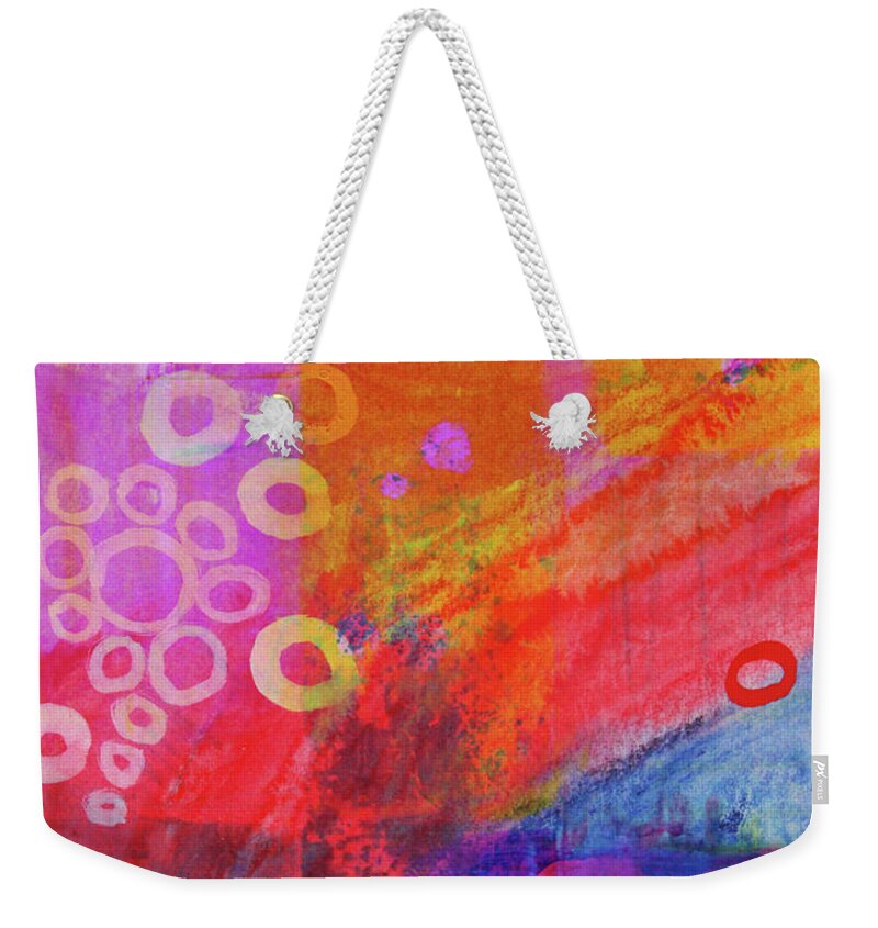 Bubbles Abstract Weekender Tote Bag featuring the painting Bubbles by Nancy Merkle