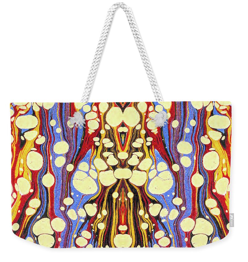 Abstract Weekender Tote Bag featuring the mixed media Bubbly Abstract by Lorena Cassady