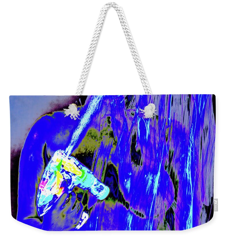 Blacklight Weekender Tote Bag featuring the photograph Bubbly by Jose Pagan