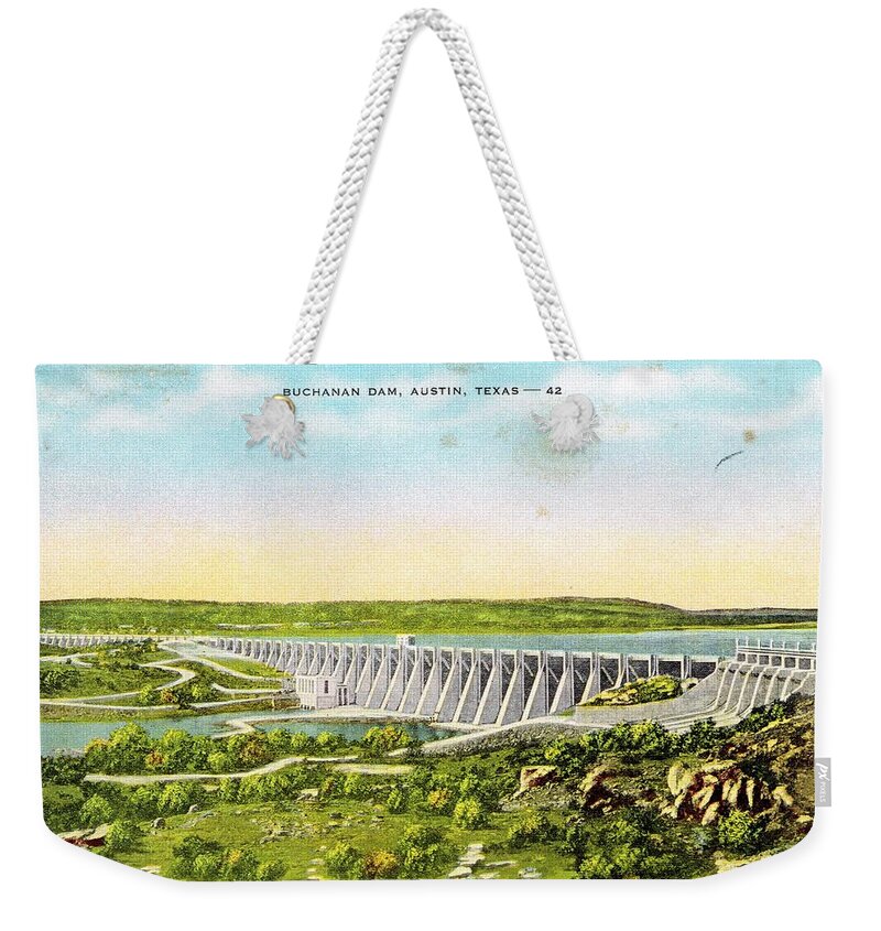 Postcard Weekender Tote Bag featuring the photograph Buchanan Dam Texas by Mel Thompson