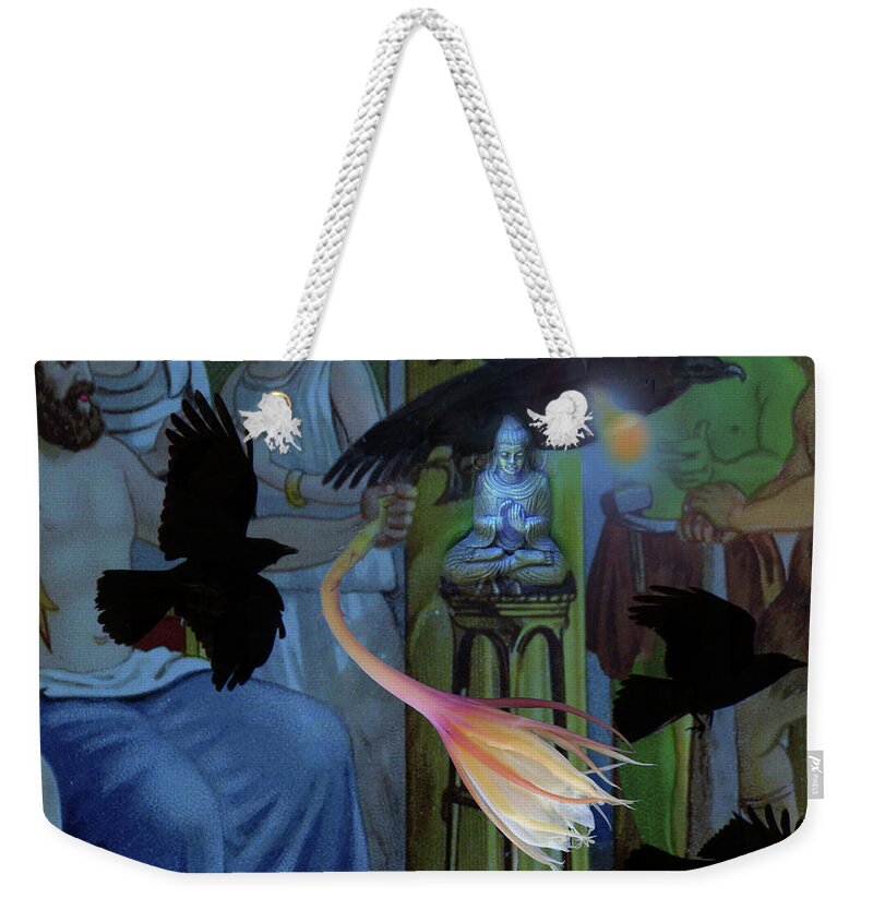 Grrek Gods Weekender Tote Bag featuring the photograph Buddha And The Greeks by Perry Hoffman