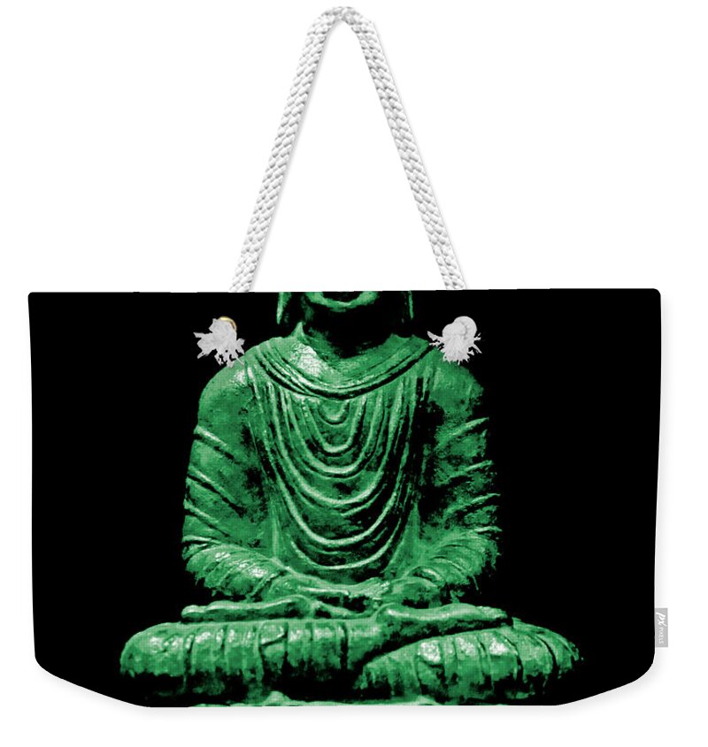 Buddha Weekender Tote Bag featuring the photograph Buddha Green by Marisol VB