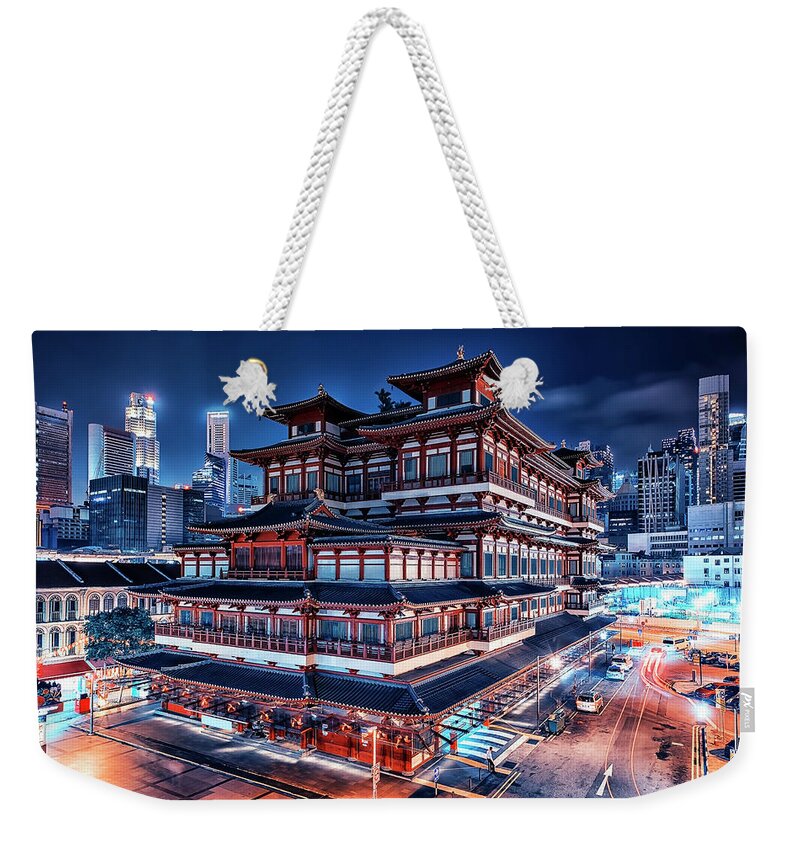 Architecture Weekender Tote Bag featuring the photograph Buddha Tooth Relic Temple by Manjik Pictures