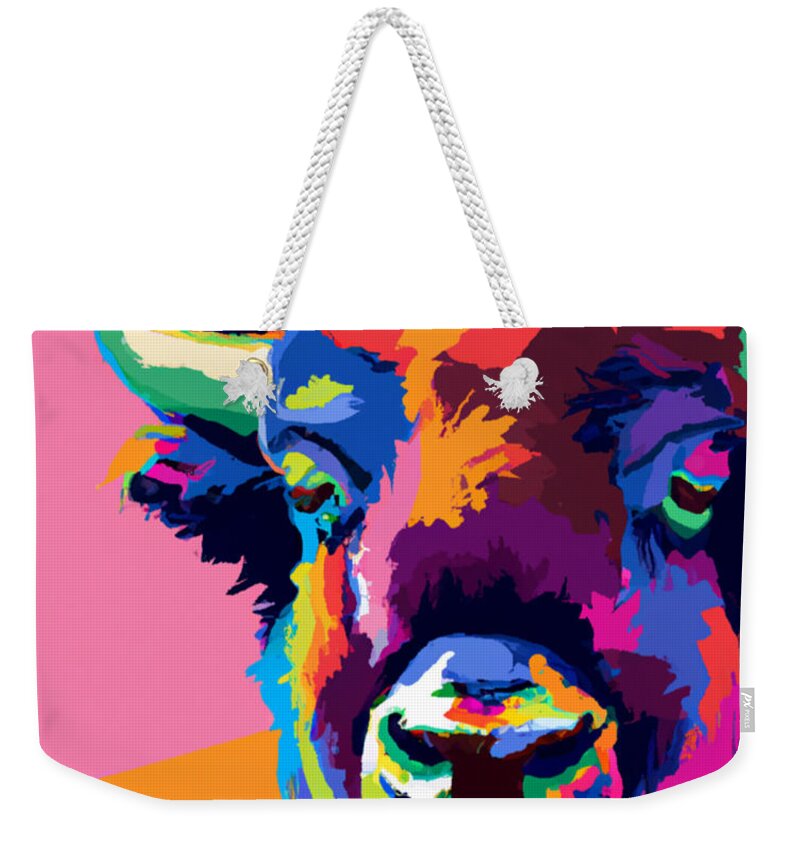  Weekender Tote Bag featuring the painting Buffalo pop. by Emanuel Alvarez Valencia