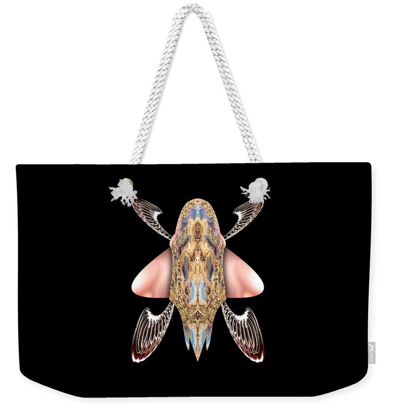 Insects Weekender Tote Bag featuring the digital art Bugs Nouveau I by Tom McDanel