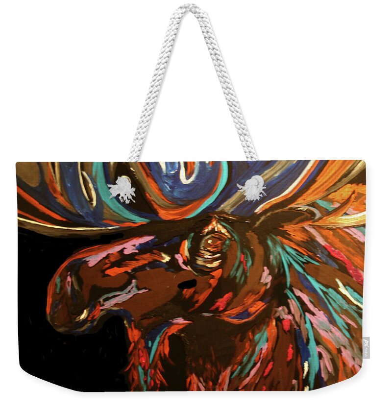 Animals Weekender Tote Bag featuring the painting Bullwinkel by Marilyn Quigley