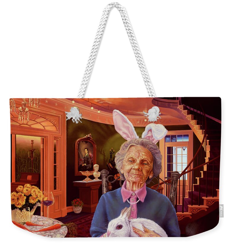 Senior Weekender Tote Bag featuring the painting Bunny by Hans Neuhart