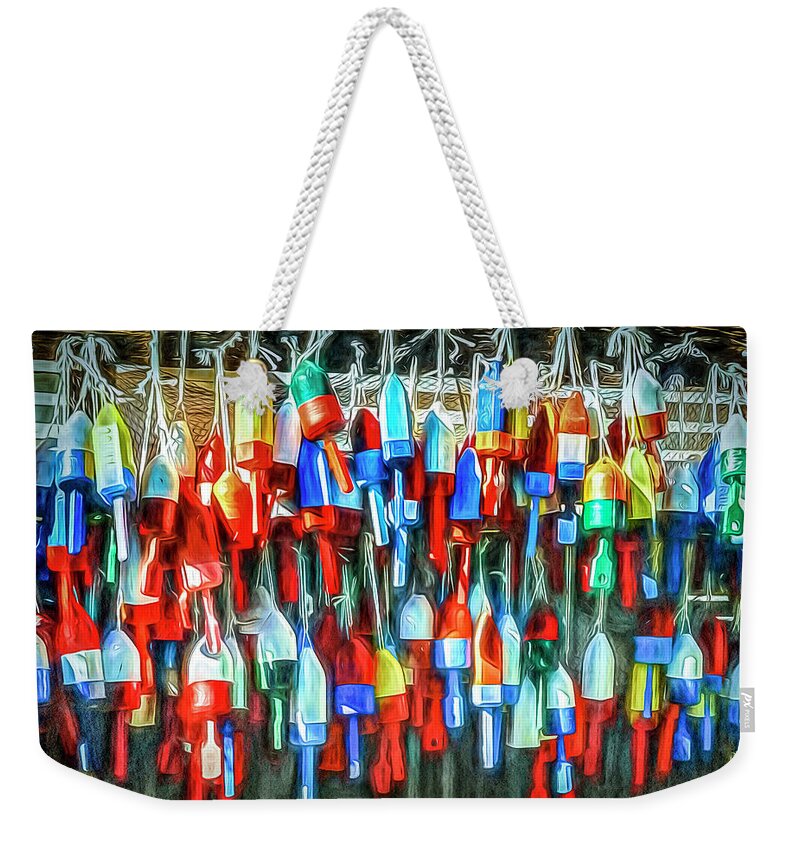 © 2020 Lou Novick All Rights Revered Weekender Tote Bag featuring the photograph Buoy's by Lou Novick
