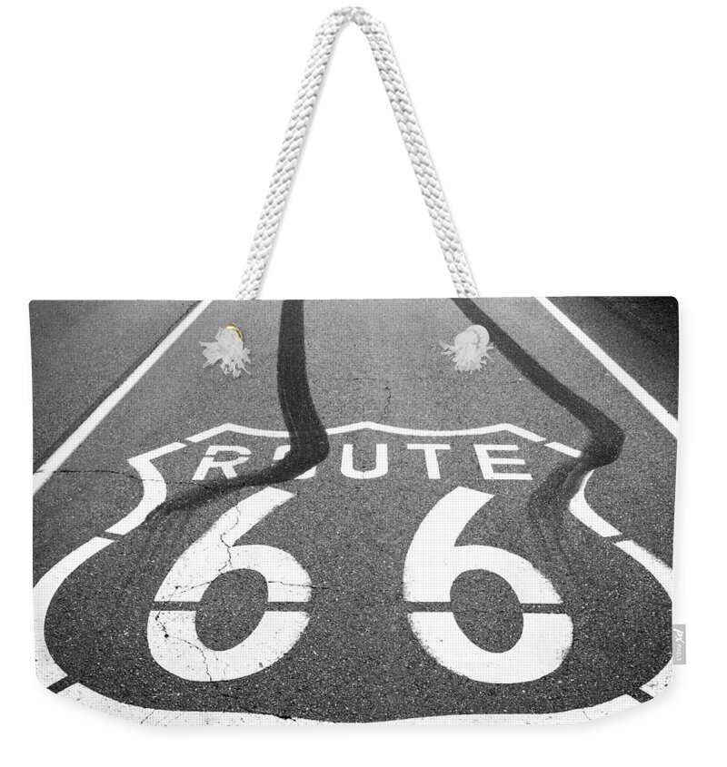 Amboy Weekender Tote Bag featuring the photograph Burning Tires by Peter Boehringer