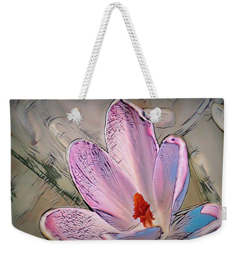 Abstract Weekender Tote Bag featuring the photograph Burnt Crocus by Robert Potts